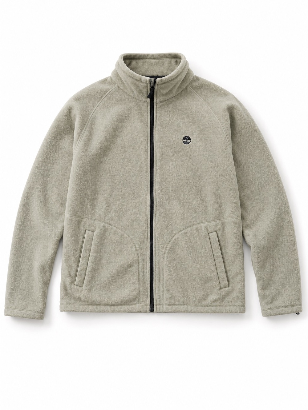 Timberland Full Zip Fleece Jacket Outdoor Utility Hiking Tan Khaki Large